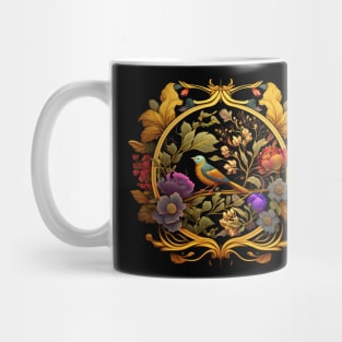 Bird with Floral Ornament Mug